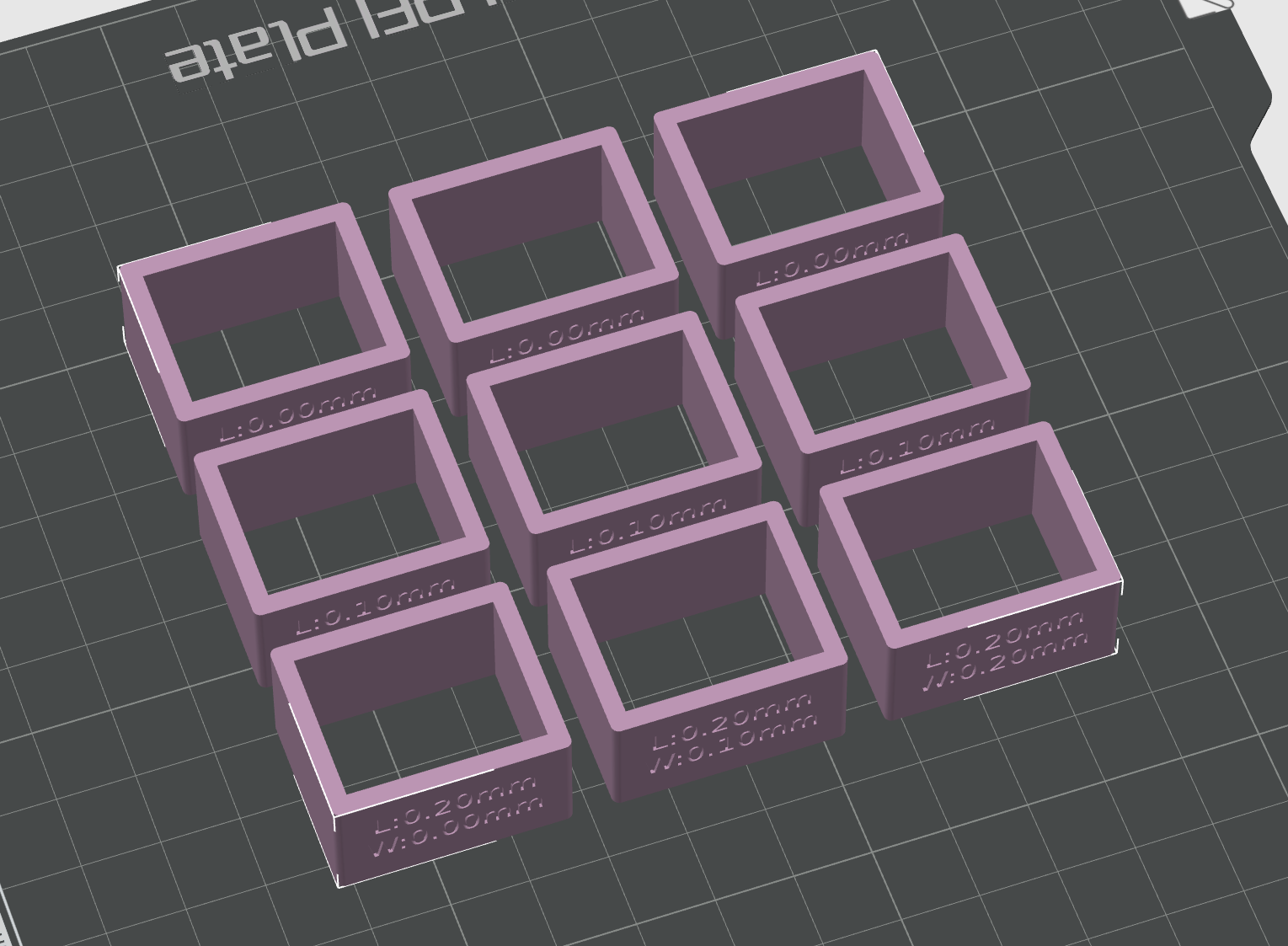 Tolerance test blocks